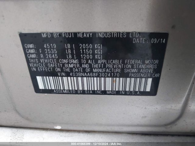 4S3BNAA68F3024170 Subaru Legacy 2.5i