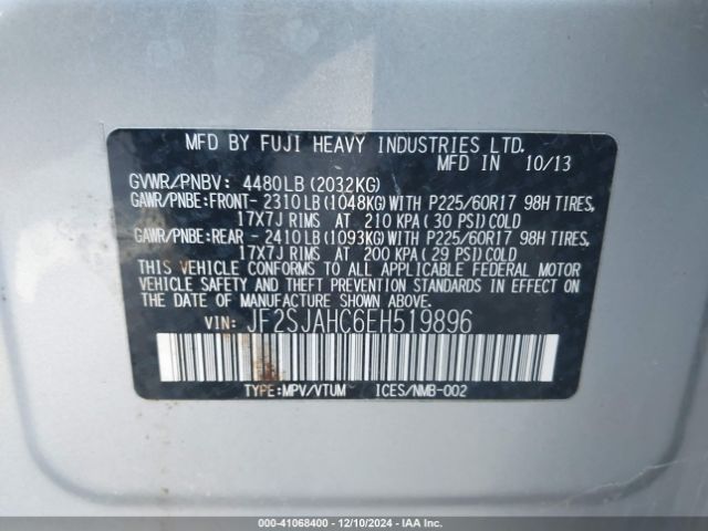 JF2SJAHC6EH519896 Subaru Forester 2.5i Limited