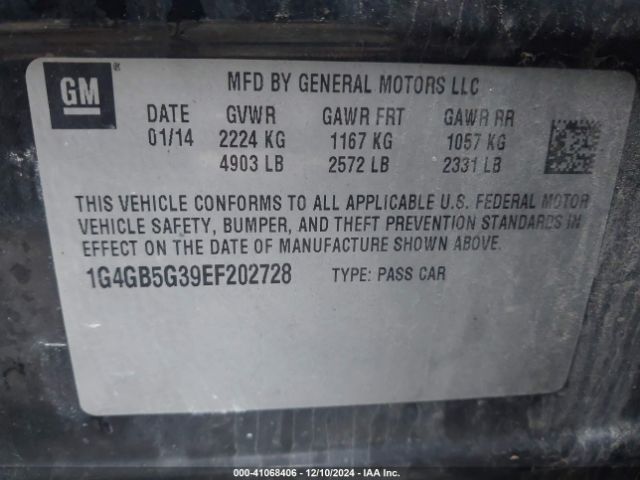1G4GB5G39EF202728 Buick Lacrosse Leather Group