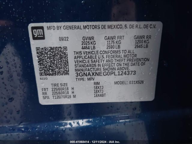 3GNAXNEG0PL124373 Chevrolet Equinox Fwd Premier