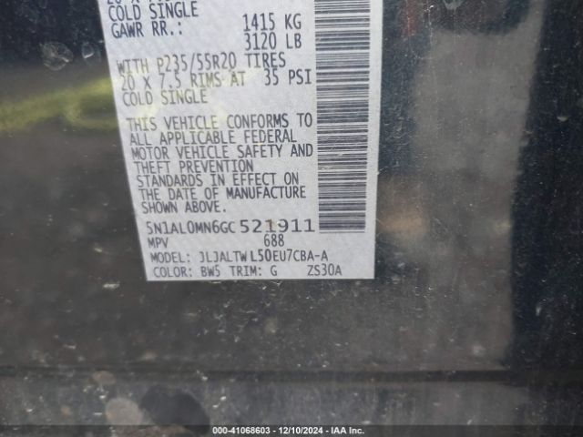 5N1AL0MN6GC521911 Infiniti QX60