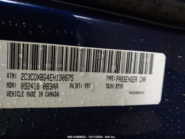 2C3CDXBG4EH130875 Dodge Charger Se