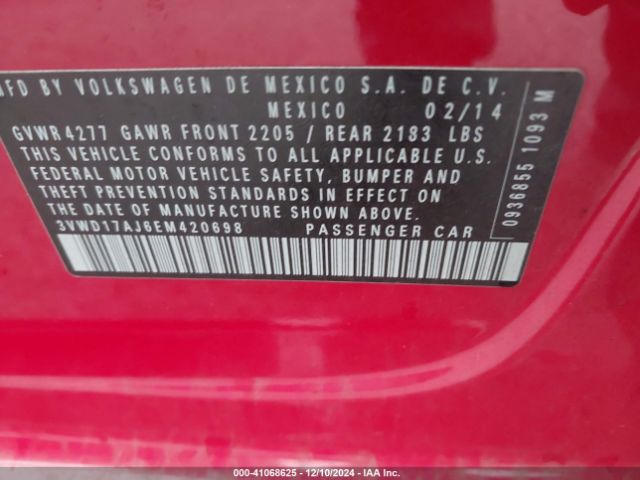 3VWD17AJ6EM420698 Volkswagen Jetta 1.8t Se