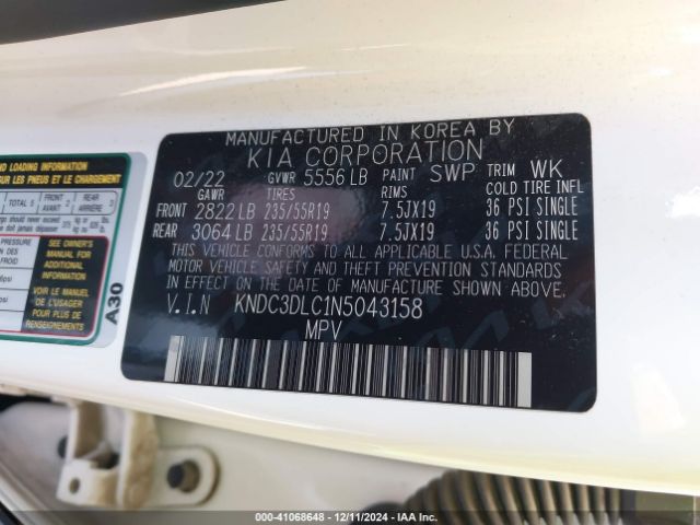 KNDC3DLC1N5043158 KIA Ev6 Wind