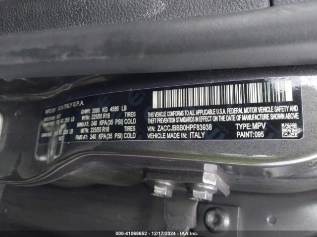 ZACCJBBB0HPF83938 Jeep Renegade Altitude 4x4