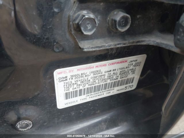 2003 MITSUBISHI LANCER JA3AJ26E83U098609 Photo 8