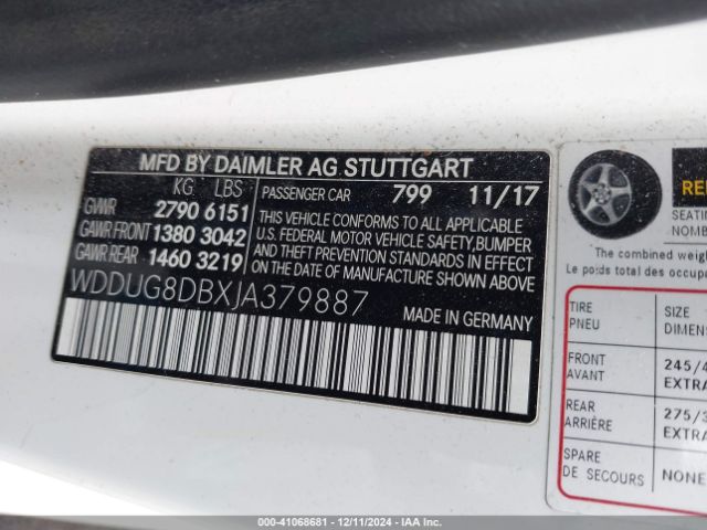 WDDUG8DBXJA379887 Mercedes-Benz S 560