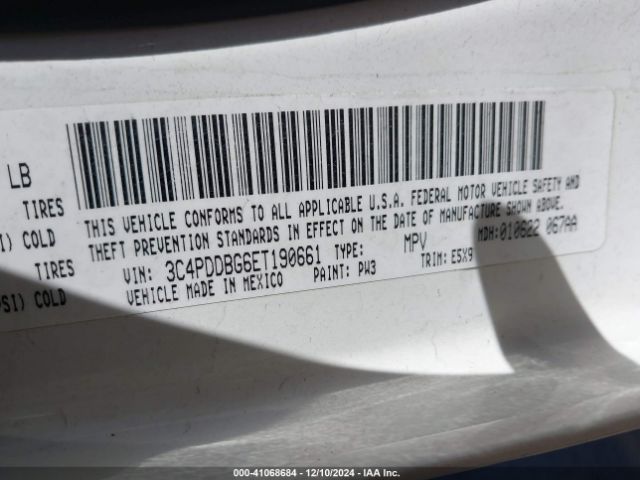 3C4PDDBG6ET190661 Dodge Journey Sxt