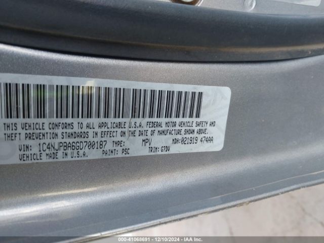 1C4NJPBA6GD700187 Jeep Patriot Sport Se