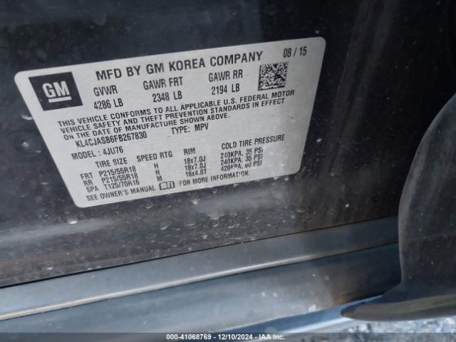 KL4CJASB6FB267830 Buick Encore