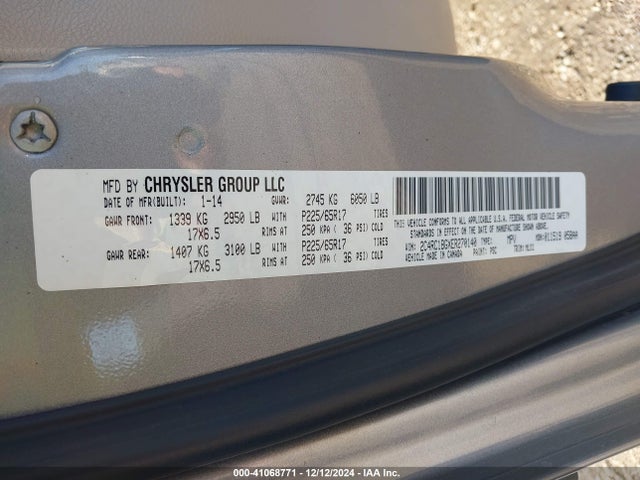 2C4RC1BGXER270140 Chrysler Town & Country Touring
