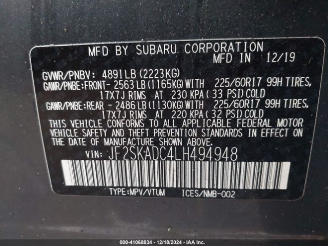 JF2SKADC4LH494948 Subaru Forester