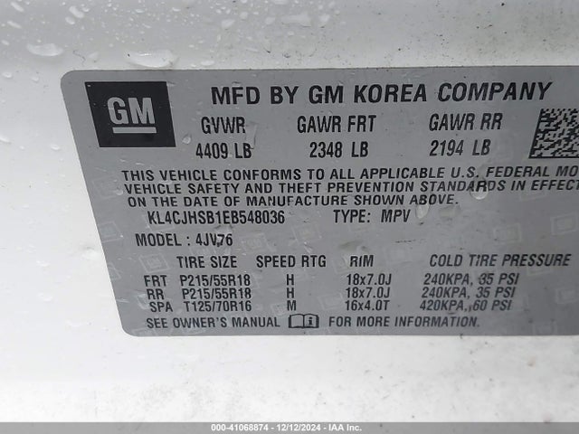 KL4CJHSB1EB548036 Buick Encore Premium