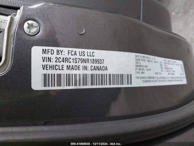 2C4RC1S79NR189937 Chrysler Pacifica Hybrid Limited