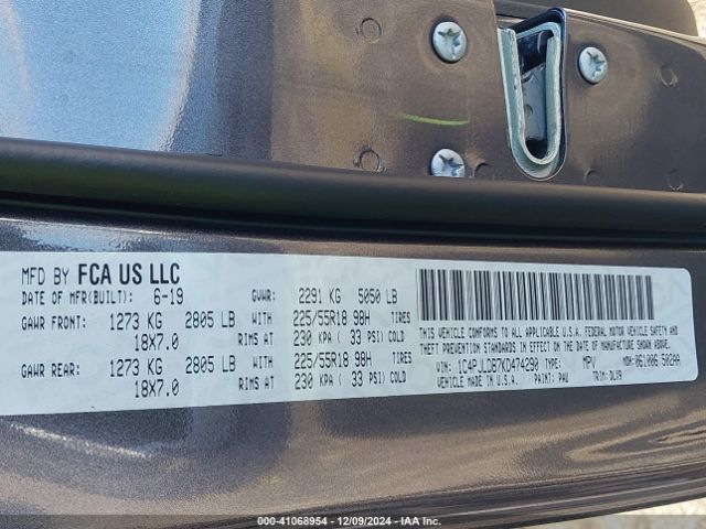 1C4PJLDB7KD474290 Jeep Cherokee Limited Fwd