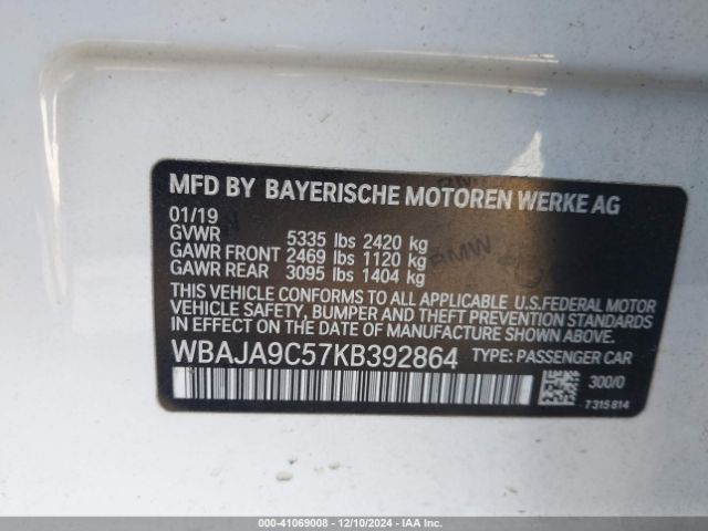 WBAJA9C57KB392864 BMW 530e Iperformance