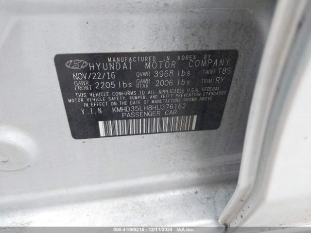 KMHD35LH8HU376162 Hyundai ELANTRA GT
