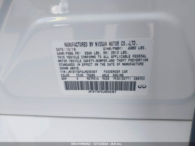 JN1EV7AP4LM206367 Infiniti Q50 LUXE
