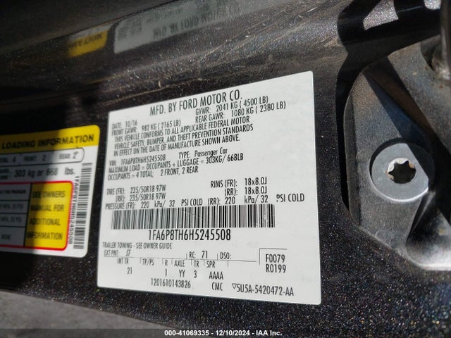 Ford Mustang Ecoboost 2017 1FA6P8TH6H5245508 Image 9