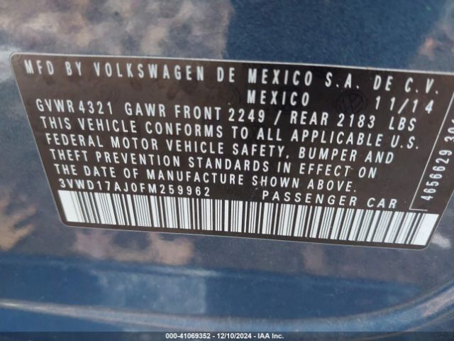 3VWD17AJ0FM259962 Volkswagen Jetta 1.8t Se