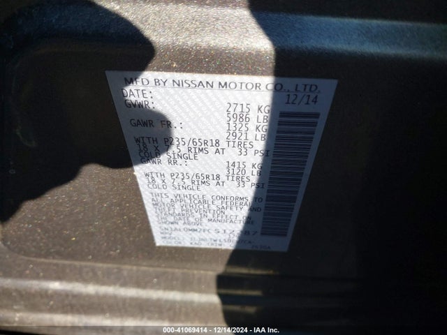 5N1AL0MM2FC512287 Infiniti 2015