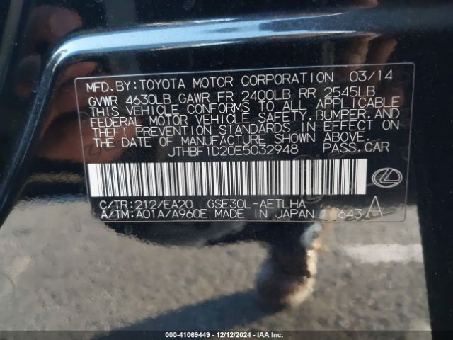 JTHBF1D20E5032948 Lexus IS 250
