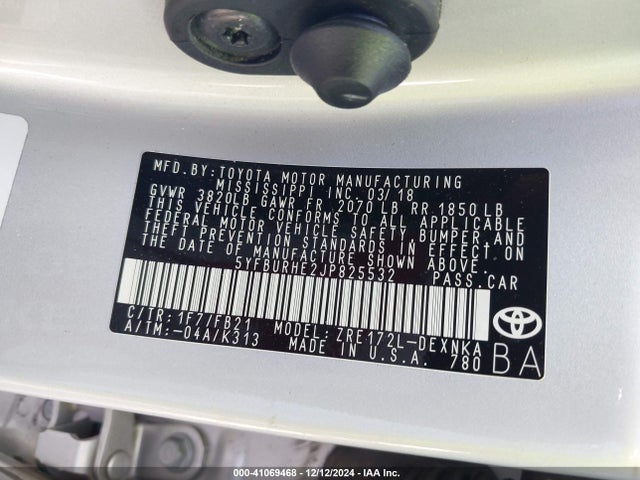 Toyota COROLLA LE 2018 5YFBURHE2JP825532 Image 9