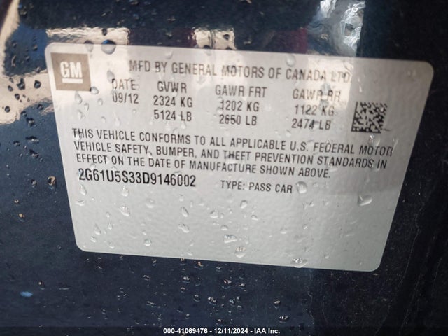 2013 CADILLAC XTS 2G61U5S33D9146002 Photo 8