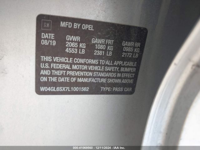 W04GL6SX7L1001562 Buick Regal Sportback Fwd Preferred