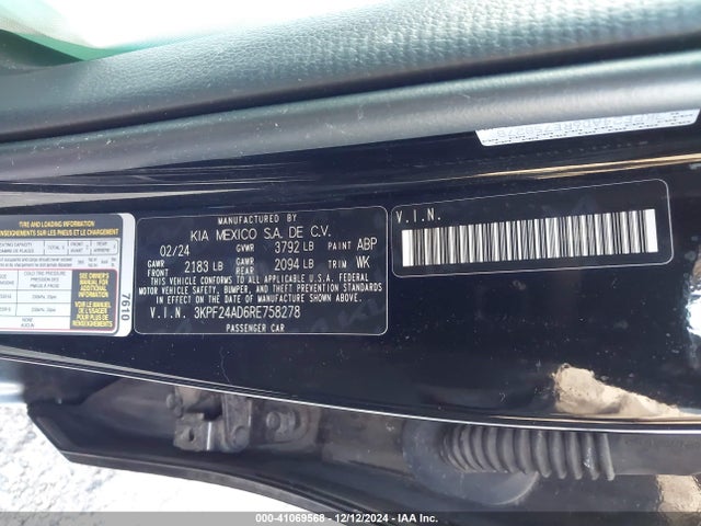 KIA Forte Lxs 2024 3KPF24AD6RE758278 Image 9