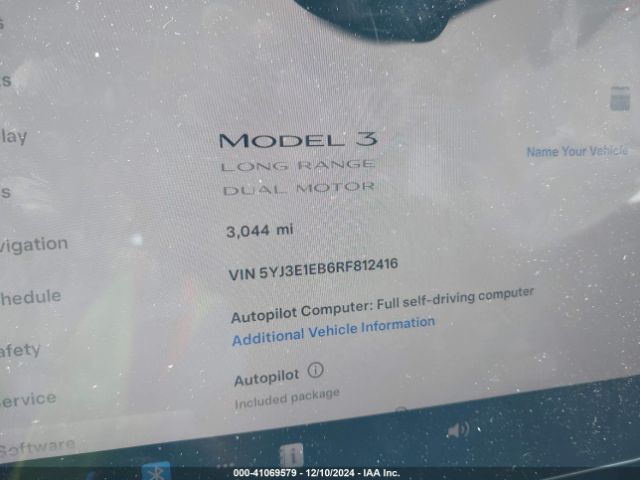 5YJ3E1EB6RF812416 Tesla Model 3 Long Range Dual Motor All-wheel Drive