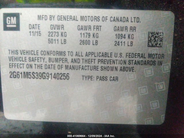 2G61M5S39G9140256 Cadillac Xts Luxury Collection