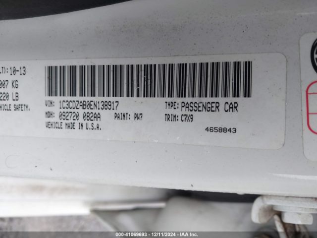 1C3CDZAB0EN138917 Dodge AVENGER SE
