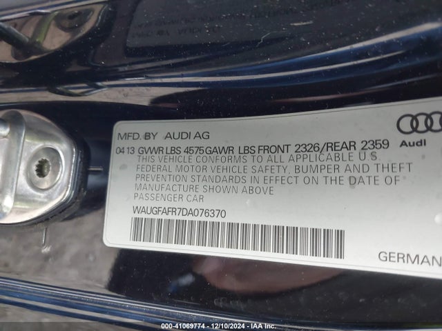 Aukcja sprzedaży 2013 Audi A5 2.0t Premium, vin: WAUGFAFR7DA076370, numer aukcji: 41069774