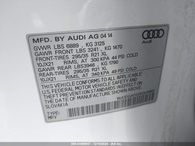 WA1DGAFE0ED019681 Audi Q7 3.0t S Line Prestige