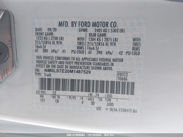 Ford Transit Connect Xl Cargo Van 2021 NM0LS7E20M1487529 Image 9