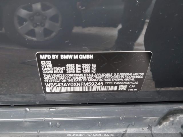WBS43AY0XNFM59245 BMW M3 Competition Xdrive