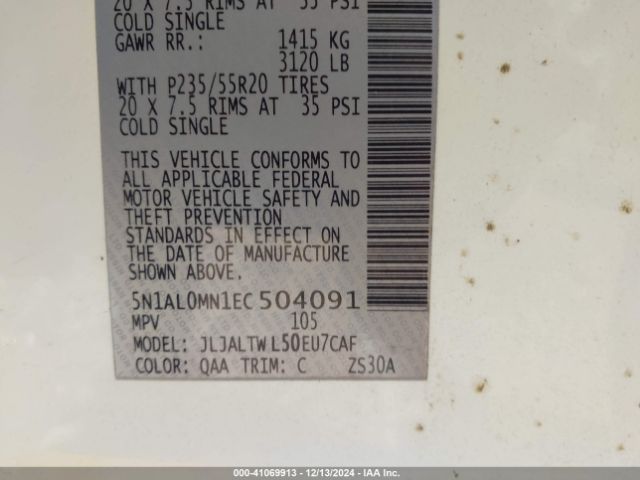 5N1AL0MN1EC504091 Infiniti QX60