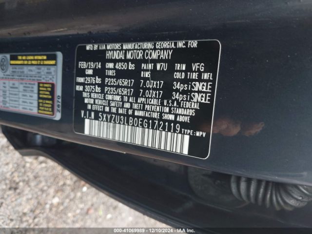 5XYZU3LB0EG172119 Hyundai Santa Fe Sport 2.4l