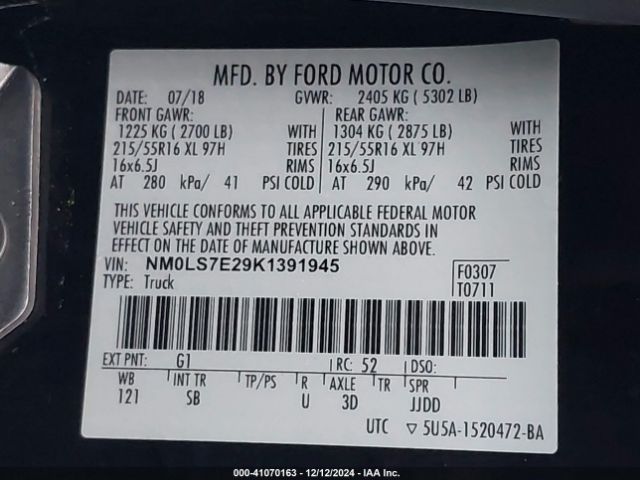 NM0LS7E29K1391945 Ford Transit Connect Xl