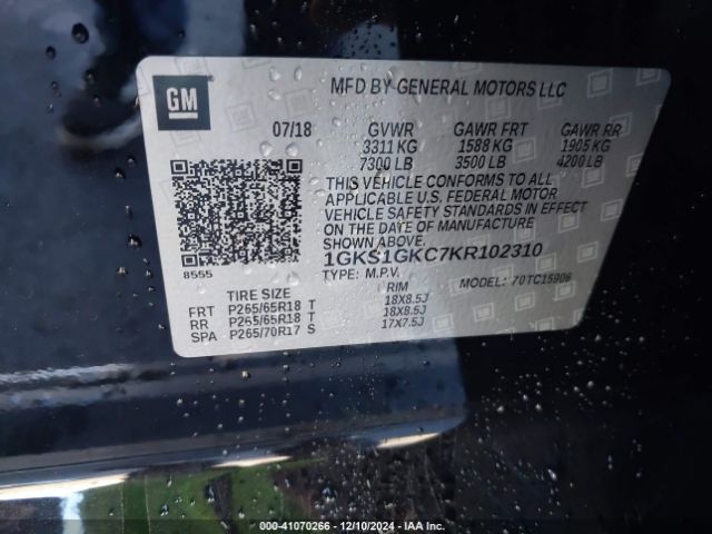 1GKS1GKC7KR102310 GMC Yukon Xl Slt