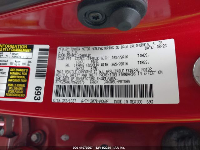 3TMCZ5AN1PM626576 Toyota Tacoma Trd Off Road