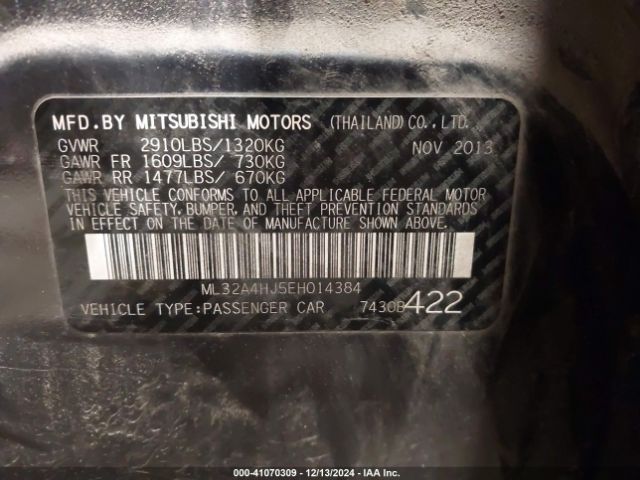 ML32A4HJ5EH014384 Mitsubishi MIRAGE ES