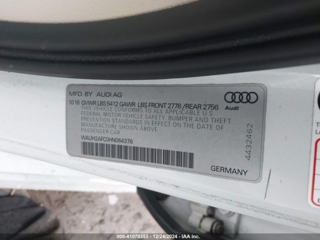WAUH2AFC0HN064376 Audi A6 3.0t Premium Plus