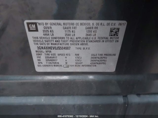 3GNAXHEV0JS504987 Chevrolet EQUINOX LS