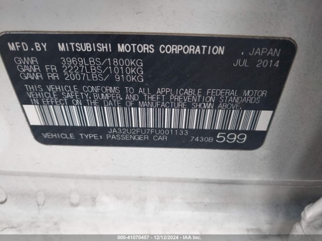 2015 MITSUBISHI LANCER JA32U2FU7FU001133 Photo 8