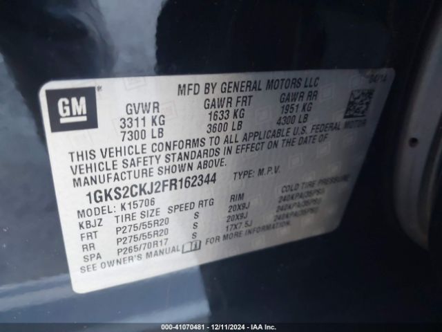 1GKS2CKJ2FR162344 GMC YUKON DENALI