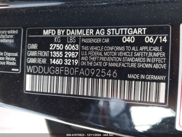 WDDUG8FB0FA092546 Mercedes-Benz S 550 4matic