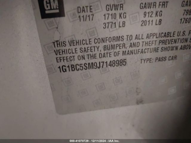 1G1BC5SM9J7148985 Chevrolet Cruze Ls Auto