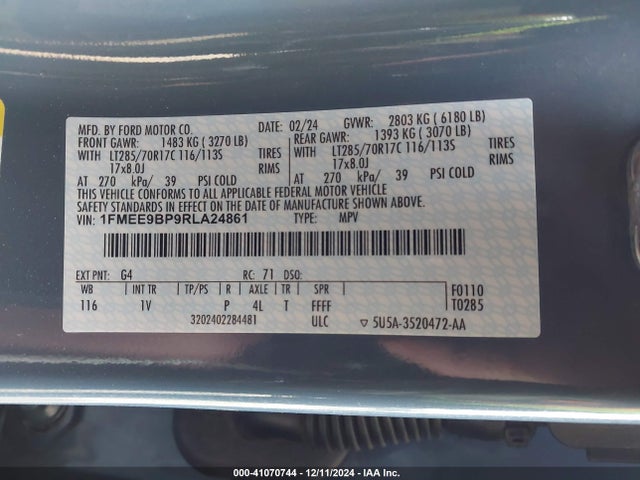 Ford Bronco Badlands 2024 1FMEE9BP9RLA24861 Image 9